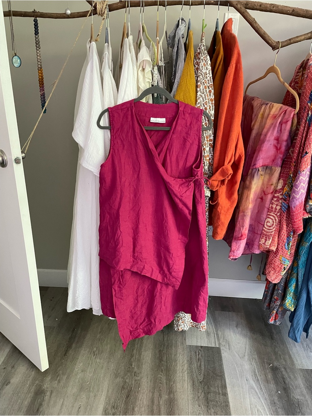 NWOT Bryn walker asymmetrical linen wrap tunic oversized small